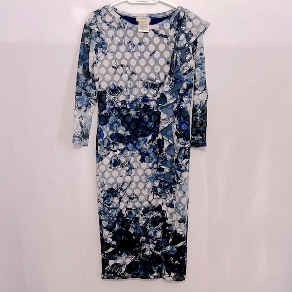 Fuzzi By Jean Paul Gaultier Abstract Dot Ruffle Detail Dress Size Large - Picture 3 of 7